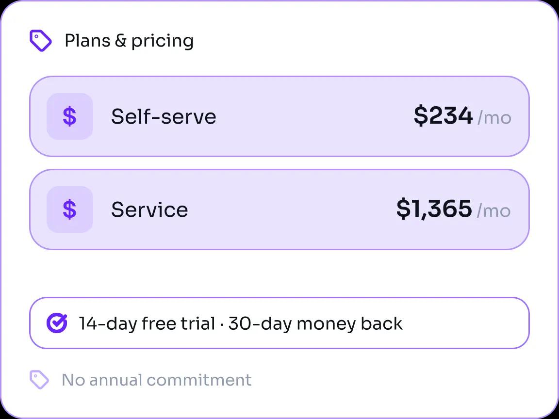 Pricing comparison
